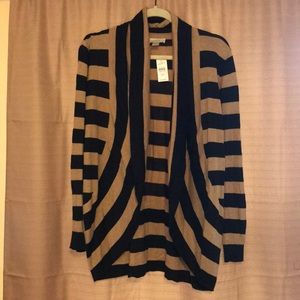 Loft Black and Tan cascade cardigan